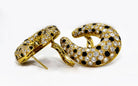 18K Yellow Gold Diamond & Onyx Earrings - The Back Vault
