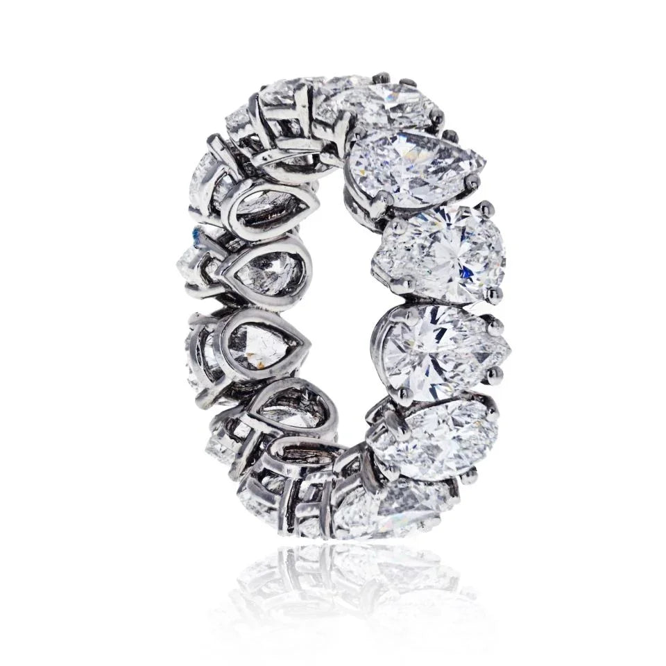 Platinum 10.87cts Pear Cut Diamond GIA Eternity Band - The Back Vault