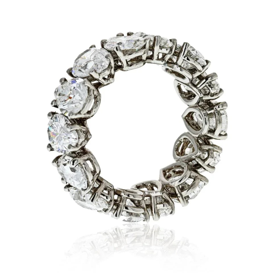 Platinum 10.87cts Pear Cut Diamond GIA Eternity Band - The Back Vault