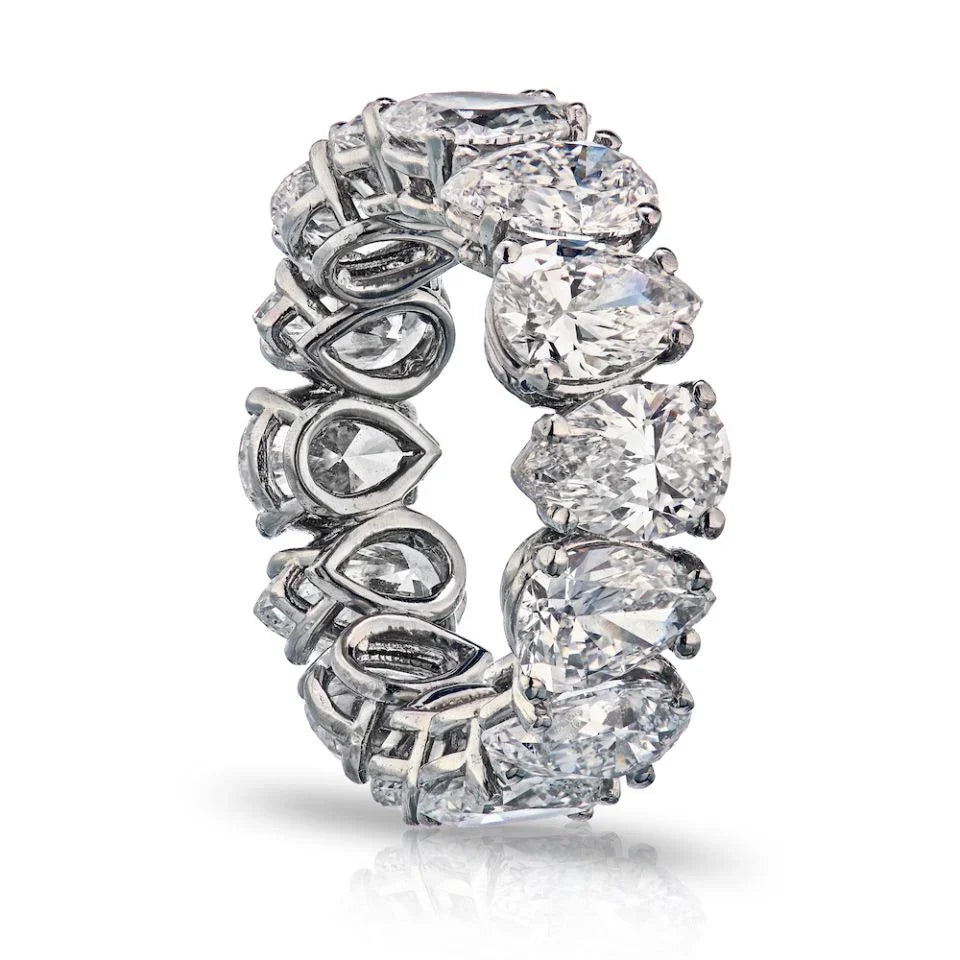 Platinum 10.87cts Pear Cut Diamond GIA Eternity Band - The Back Vault