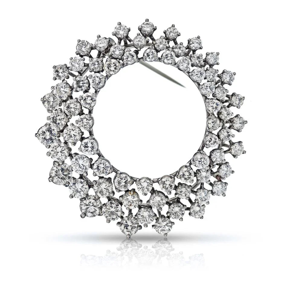 Oscar Heyman Platinum Circular Diamond Brooch - The Back Vault