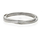 Cartier Trinity 18K White Gold All Diamond Full Circle Slip On Bangle Bracelet - The Back Vault