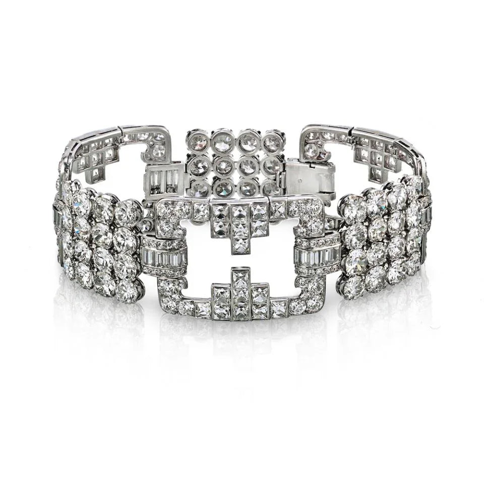 Platinum 45 carat Diamond Vintage Bracelet - The Back Vault