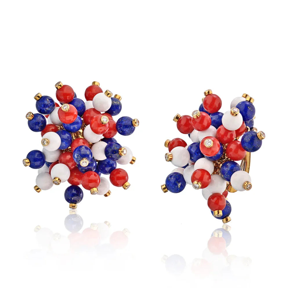 Aletto Brothers 18K Yellow Gold Diamonds, Lapis, Agate Jewelry Set - The Back Vault