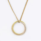 Cartier Trinity 18K Tri Color Triple Circle Diamond Pendant - The Back Vault