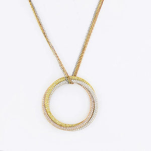 Cartier Trinity 18K Tri Color Triple Circle Diamond Pendant