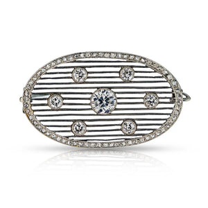 Edwardian Platinum 2.50 Carat Old-European Cut Diamond Brooch