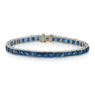 Oscar Heyman Art Deco Platinum Square Sapphires Tennis Bracelet - The Back Vault
