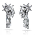 Circa 1960's Platinum 6.50 Carat Waterfall Diamond Earrings - The Back Vault