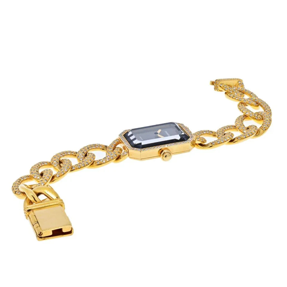 Chanel 18K Yellow Gold Premier Diamond Black Dial Women Watch - The Back Vault