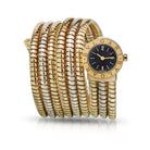 Bvlgari Tubogas 18K Two Tone BB 191T Serpenti with Black Dial Women Watch - The Back Vault