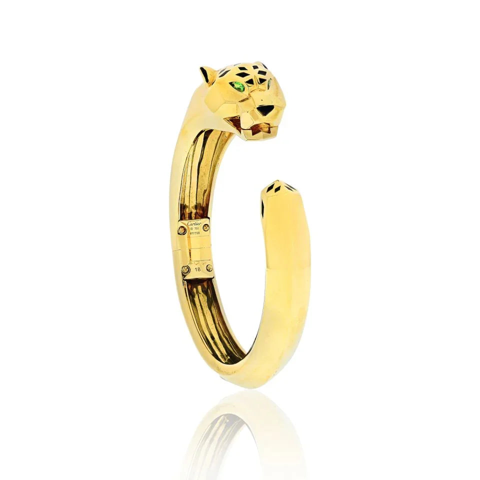 Cartier Panthere 18K Yellow Gold Hinged Cuff Bracelet - The Back Vault