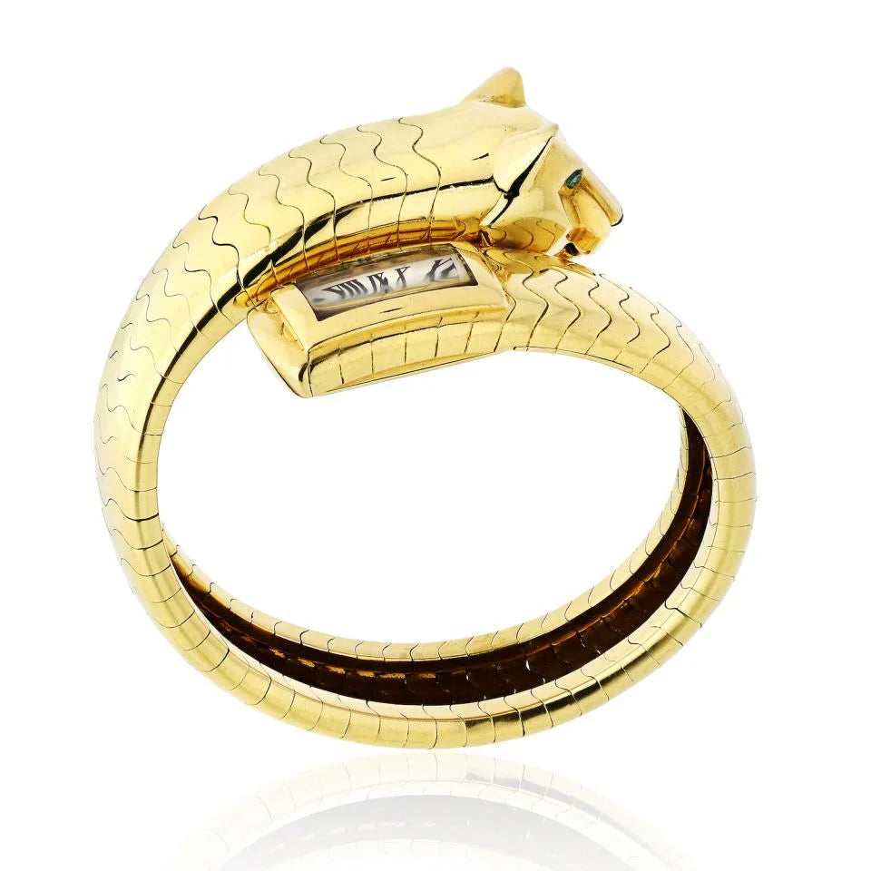 Cartier Panthere 18K Yellow Gold Wrap-Around Vintage Lakarda Women Watch - The Back Vault