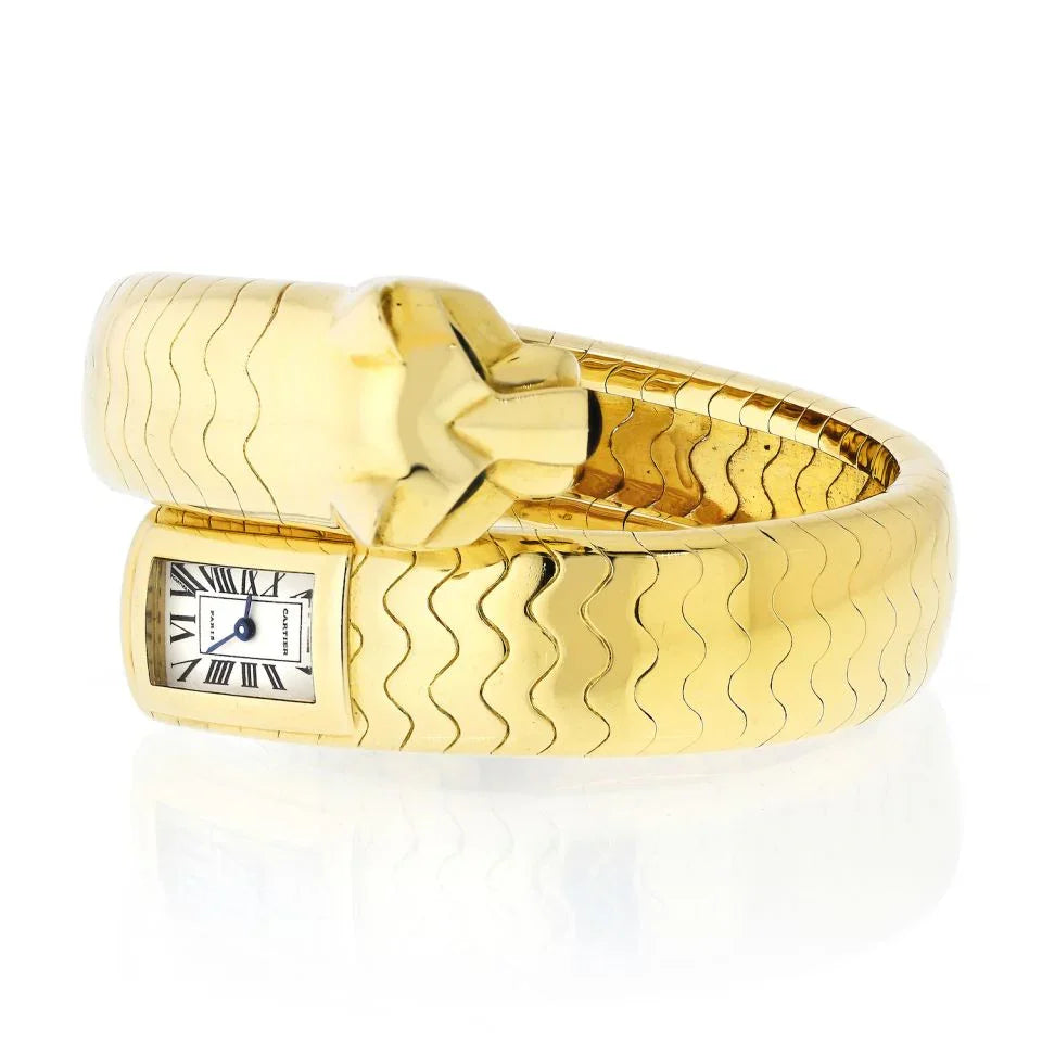 Cartier Panthere 18K Yellow Gold Wrap-Around Vintage Lakarda Women Watch - The Back Vault