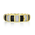 Tiffany & Co. Schlumberger 18K Yellow Gold Black Enamel, Diamond Bracelet - The Back Vault