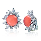 Circa 1960's Platinum 8.00 Carat Diamond And Coral Earrings - The Back Vault