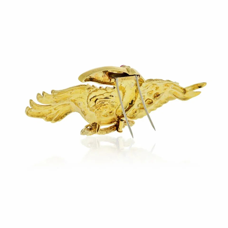David Webb Toucan 18K Yellow Gold Big Bird Brooch - The Back Vault