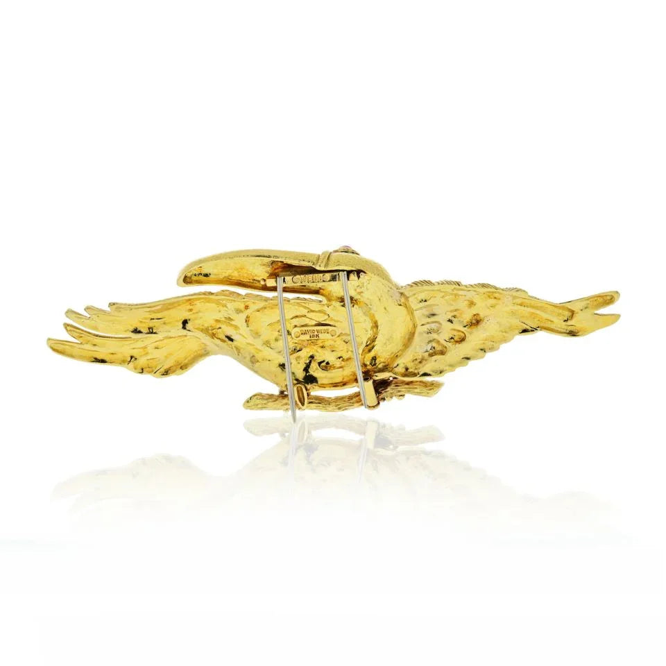 David Webb Toucan 18K Yellow Gold Big Bird Brooch - The Back Vault