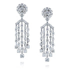 Circa 1980's Platinum Chandelier Dangling Diamond Drop 38cttw Earrings - The Back Vault