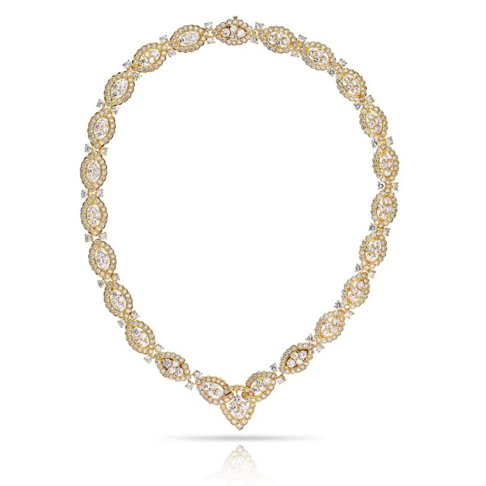 Van Cleef & Arpels Circa 1970's 18K Yellow Gold 42.00cts "Ganse" Diamond Necklace - The Back Vault