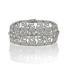 Circa 1940's Platinum 35 Carat Old Cut Diamond Openwork Bracelet - The Back Vault