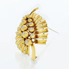 Cartier Art Deco 18K Yellow Gold Leaf Foliage Diamond Brooch - The Back Vault