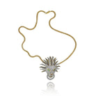 Circa 1970's 18K Yellow Gold Diamond Lion's Head Pendant - The Back Vault