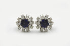 Art Deco Platinum Sapphire & Diamond Earrings - The Back Vault