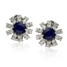 Art Deco Platinum Sapphire & Diamond Earrings - The Back Vault