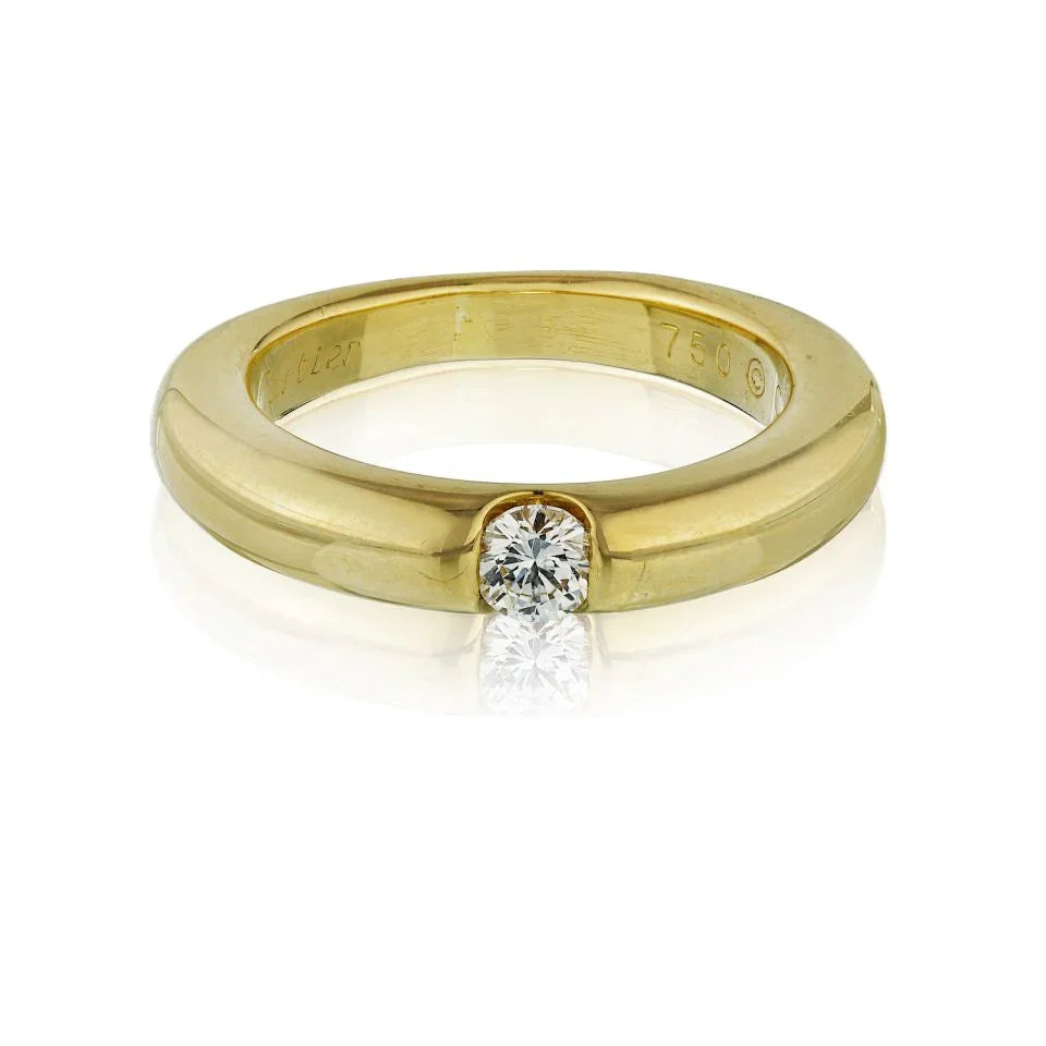 Cartier Circa 1990 18K Yellow Gold 0.25 Carat Round Cut Engagement Ring - The Back Vault
