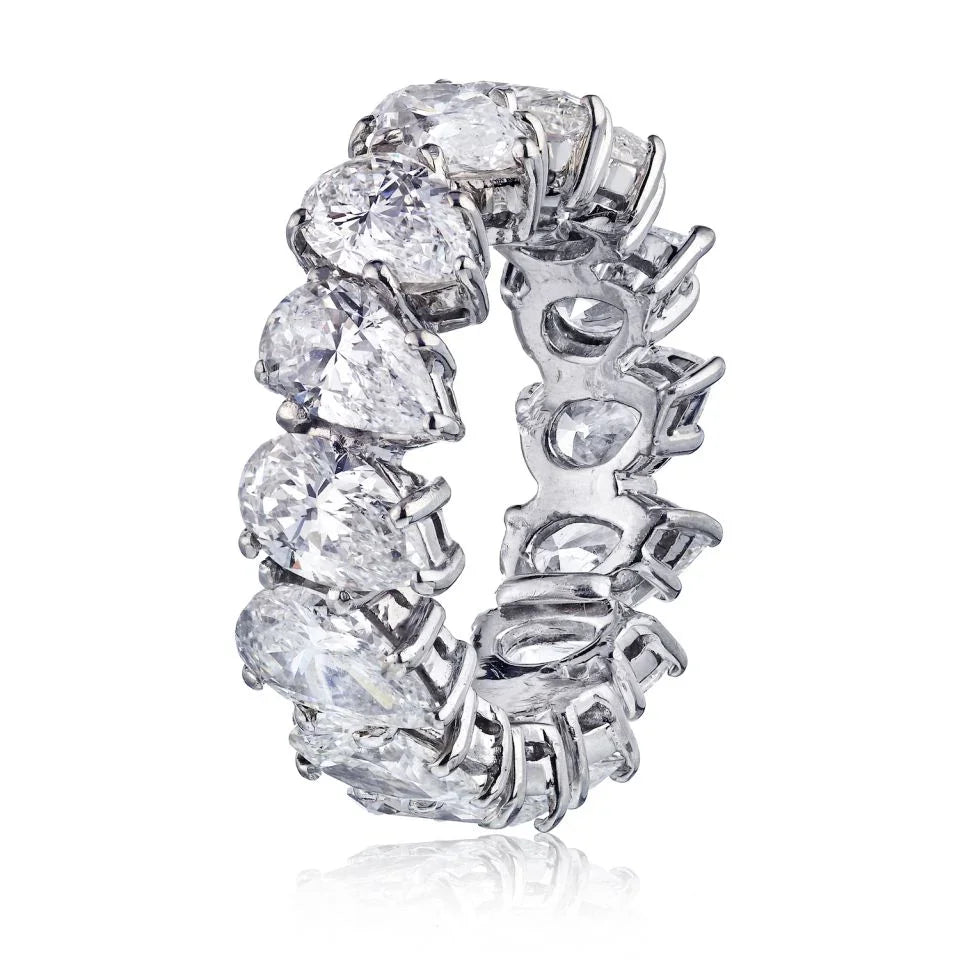Platinum 7.50 carats Pear Shape Cut Diamond Eternity Band - The Back Vault