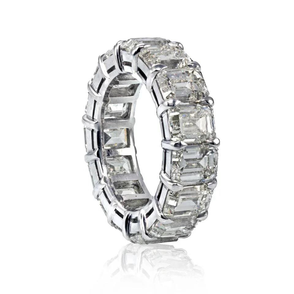 Platinum 15.21 carats Emerald Cut Diamond Eternity Band - The Back Vault
