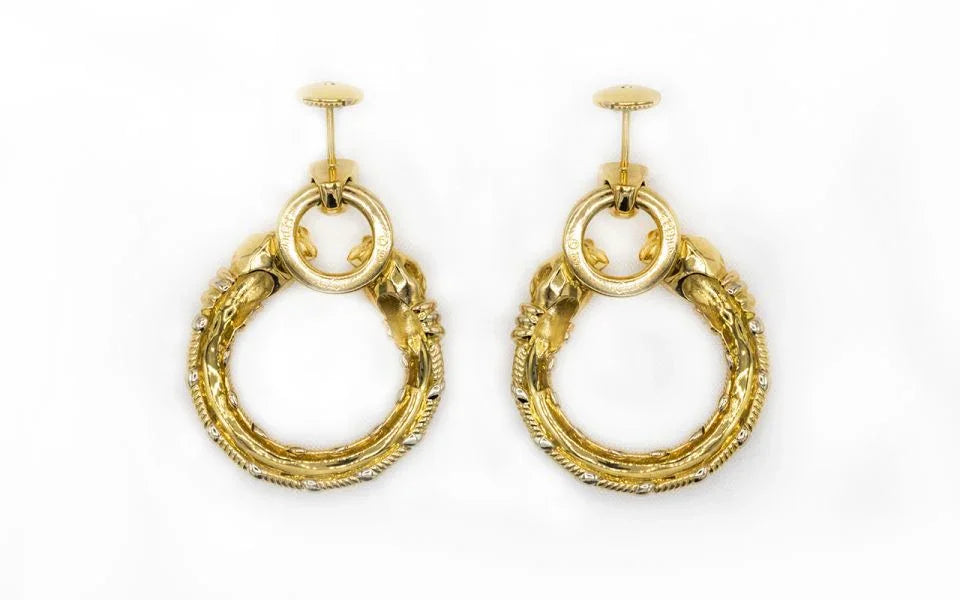 Cartier Panthere 18K Yellow Gold Vintage Hoop Earrings - The Back Vault