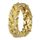 David Webb Platinum & 18K Yellow Gold Vintage Woven Gold with Diamonds Bracelet - The Back Vault