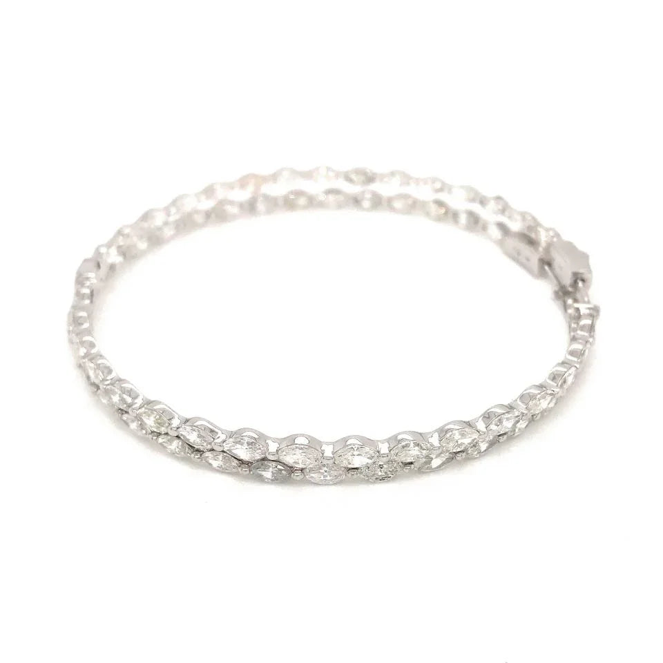 18K White Gold Diamond Hoop 10.00cttw Earrings - The Back Vault