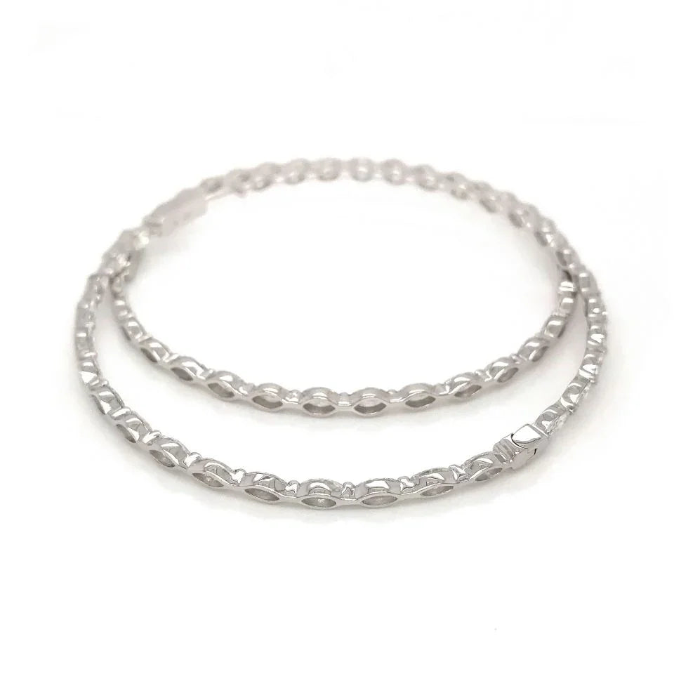 18K White Gold Diamond Hoop 10.00cttw Earrings - The Back Vault
