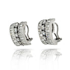 8.00cttw Platinum Vintage Diamond Huggie Earrings - The Back Vault