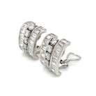 8.00cttw Platinum Vintage Diamond Huggie Earrings - The Back Vault