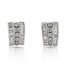 8.00cttw Platinum Vintage Diamond Huggie Earrings - The Back Vault