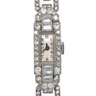 Art Deco Platinum Women Diamond Watch - The Back Vault