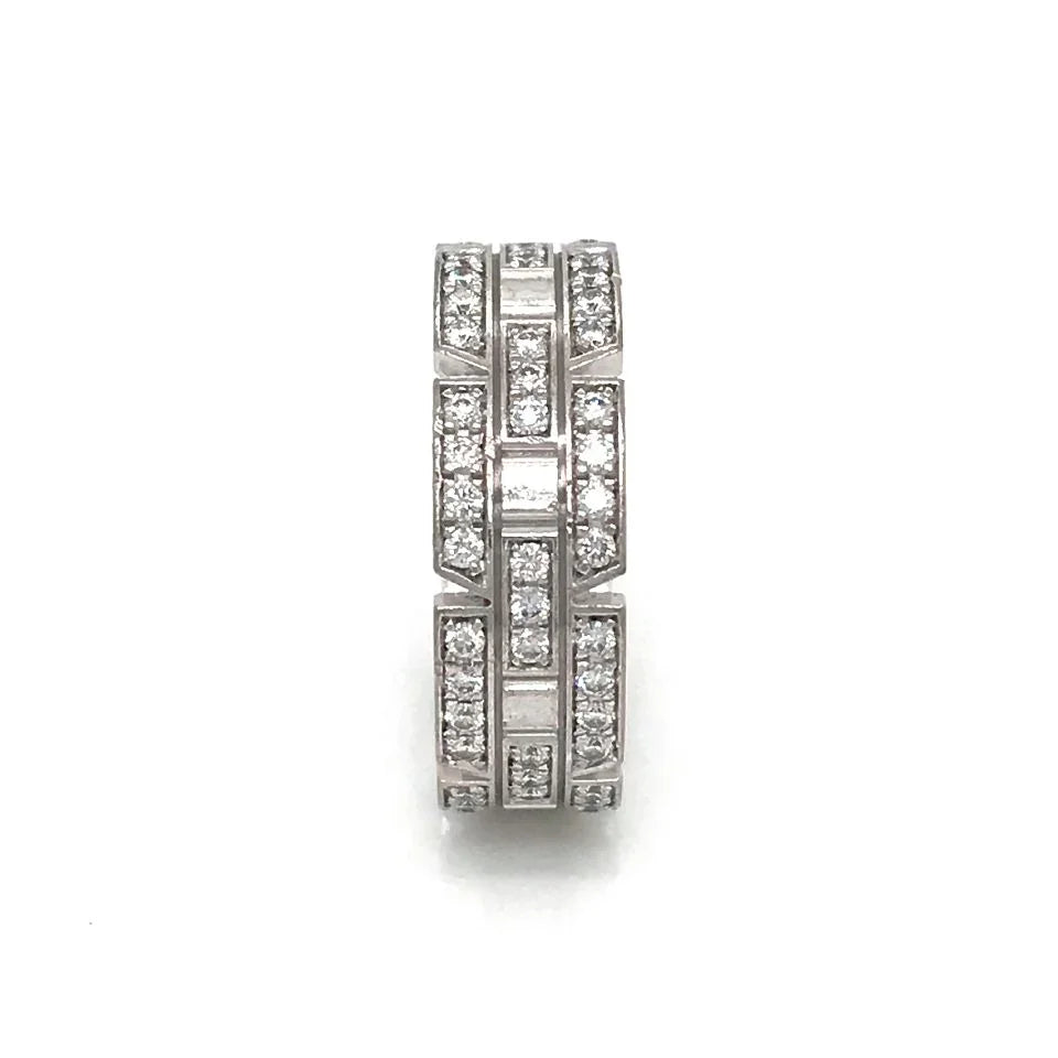 Cartier Tank Francaise 18K White Gold Diamond Wedding Band - The Back Vault