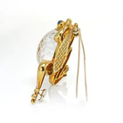 David Webb Kingdom 18K Yellow Gold Rock Crystal Frog Brooch - The Back Vault