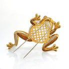 David Webb Kingdom 18K Yellow Gold Rock Crystal Frog Brooch - The Back Vault
