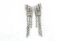 Hanging 18K White Gold 10 carat Princess Cut Diamond Drop Earrings - The Back Vault