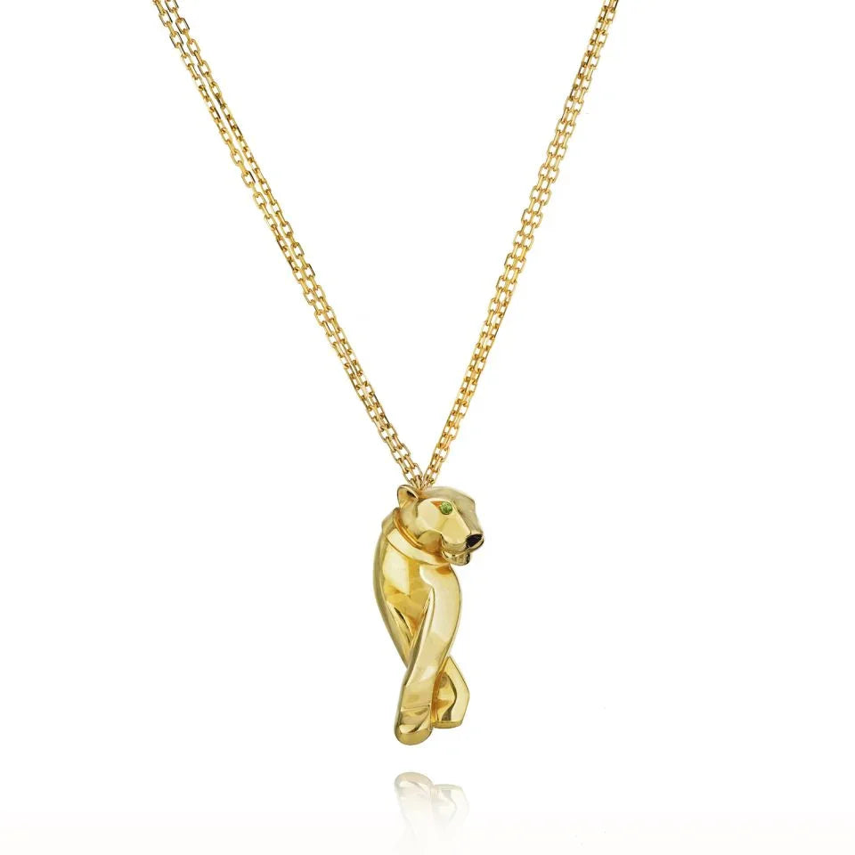 Cartier Panthere Yellow Gold Pendant On A Triple Chain - The Back Vault