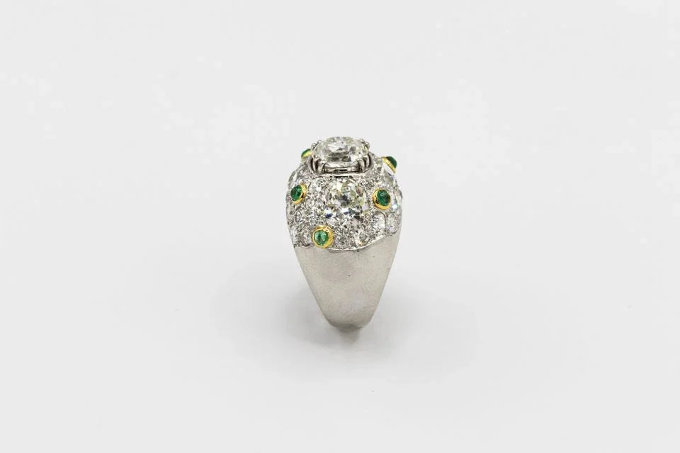 2.00 carat Old Mine Diamond Three Stone Vintage Engagement Ring - The Back Vault