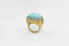 1970's 18K Yellow Gold Turquoise Ring - The Back Vault