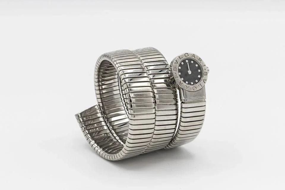 Bvlgari Tubogas BB191TS Stainless Steel Diamond Dial Women Watch - The Back Vault