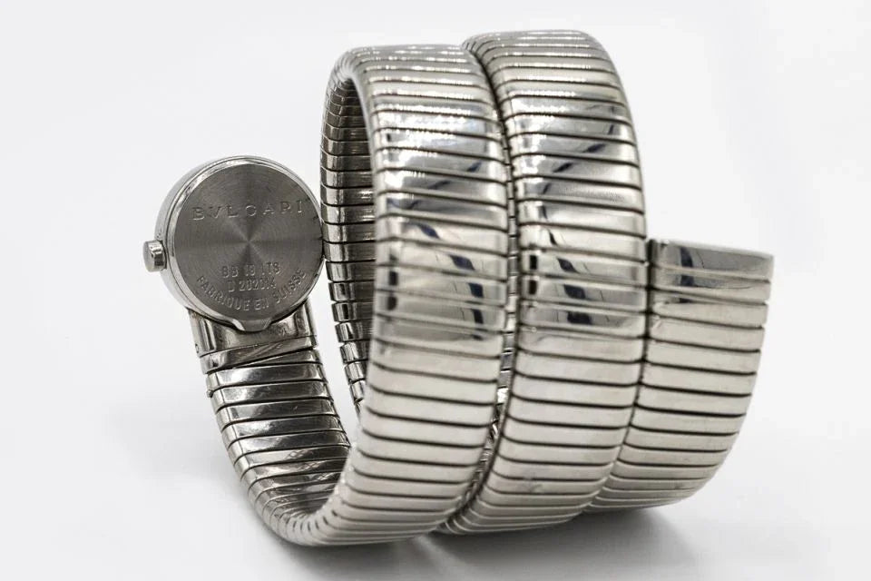 Bvlgari Tubogas BB191TS Stainless Steel Diamond Dial Women Watch - The Back Vault