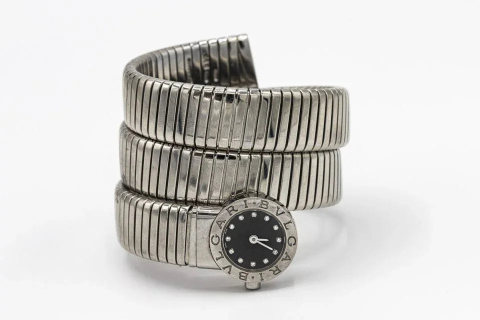 Bvlgari Tubogas BB191TS Stainless Steel Diamond Dial Women Watch - The Back Vault
